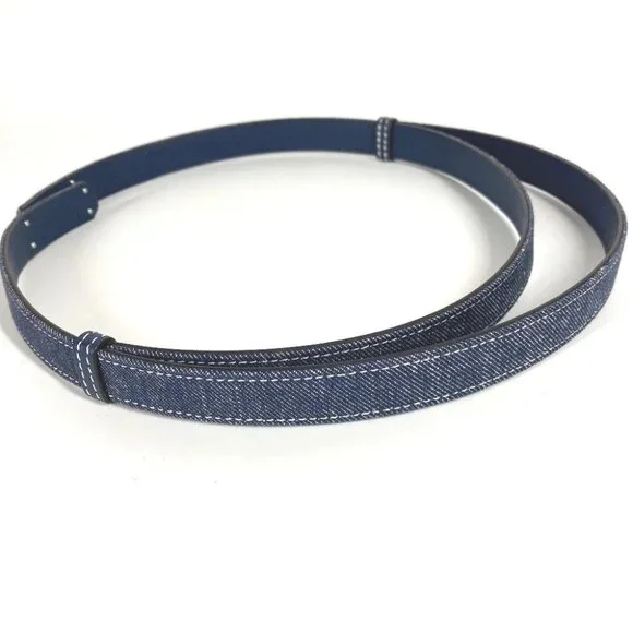 HERMES H010777UKAA Kelly Jean 18 Belt belt Denim / Leather blue Unused